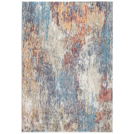 Palacedesigns Abstract Painting Modern Area Rug - Blue & Red - 8 x 10 ft. PA3669144